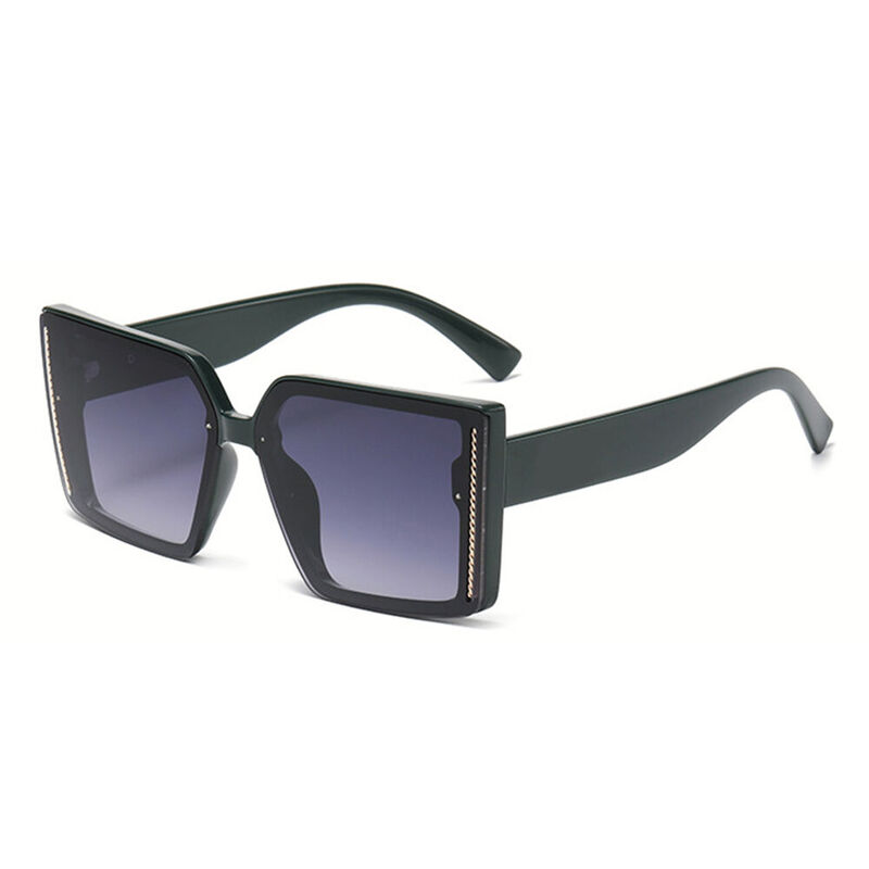 Rebecca Geometric Green Sunglasses