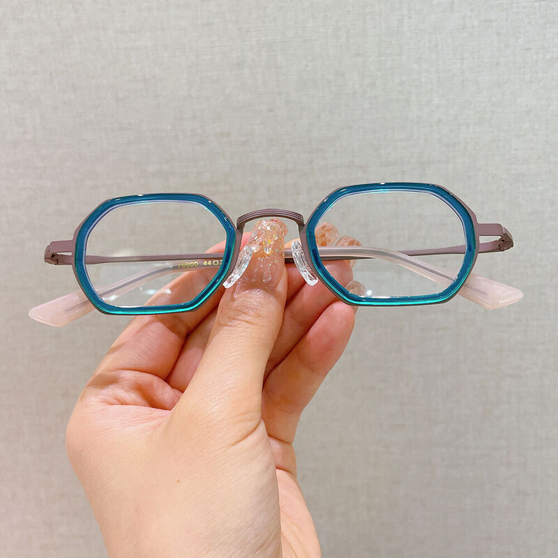 Clarei Geometric Light Blue Glasses