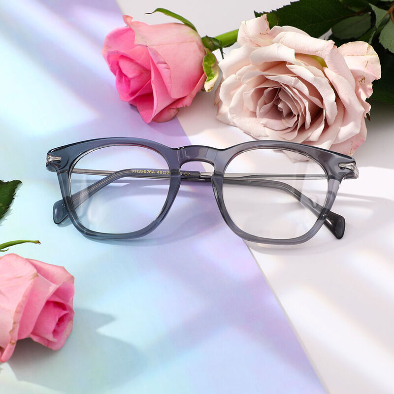 Montgoe Square Grey Glasses