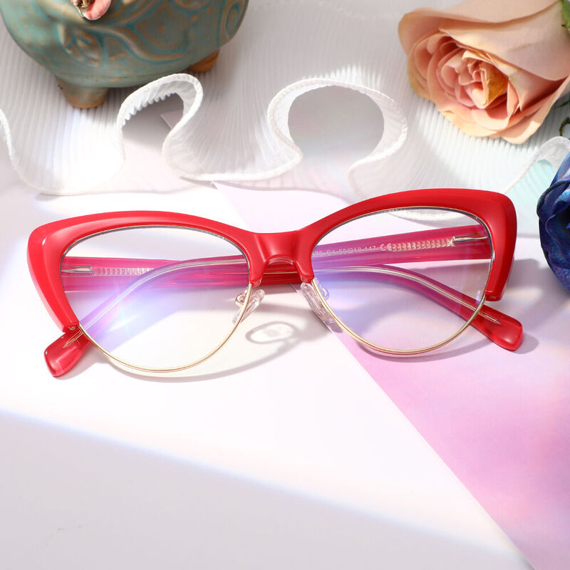 Lincoliy Cat Eye Red Glasses