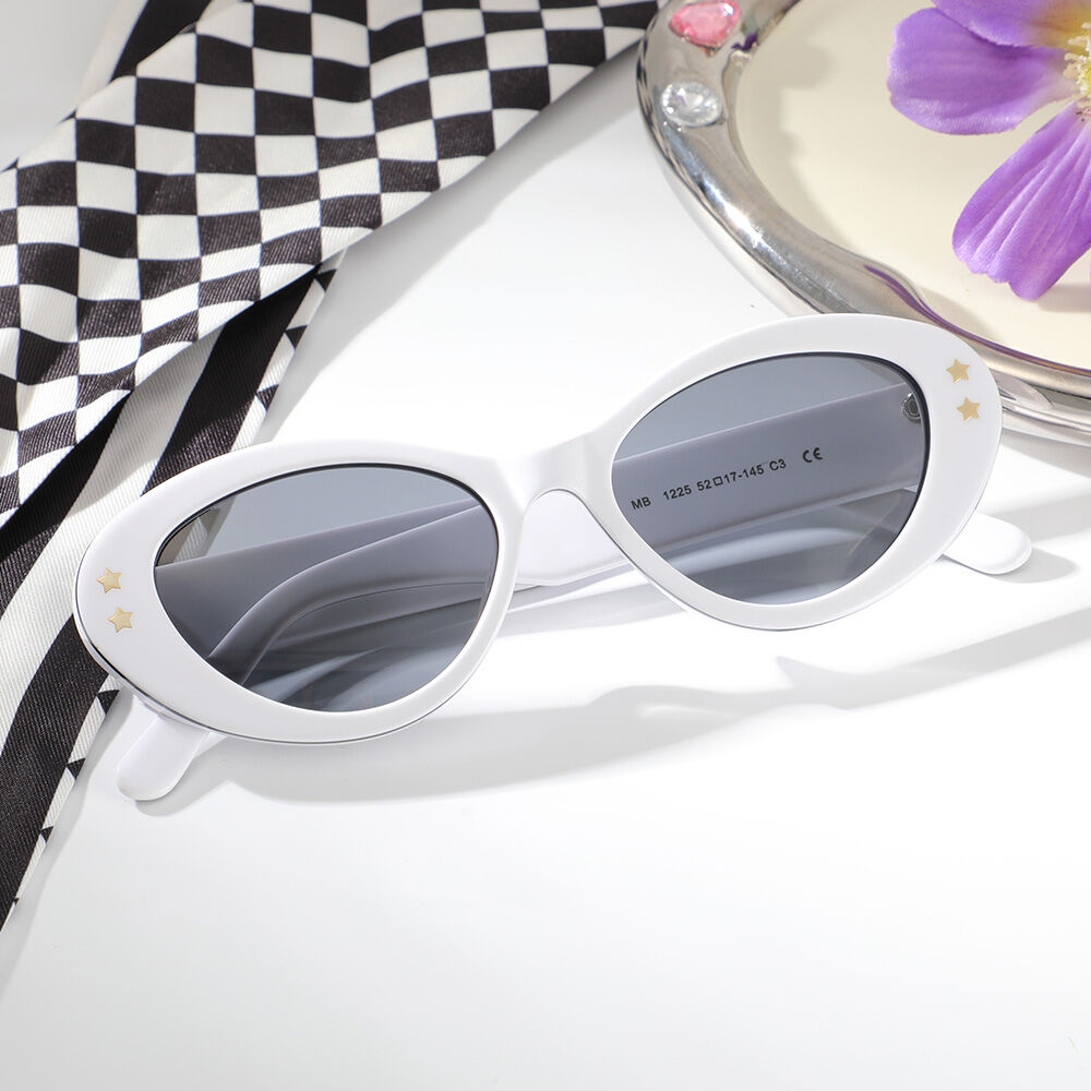 Nova Cat Eye White Sunglasses