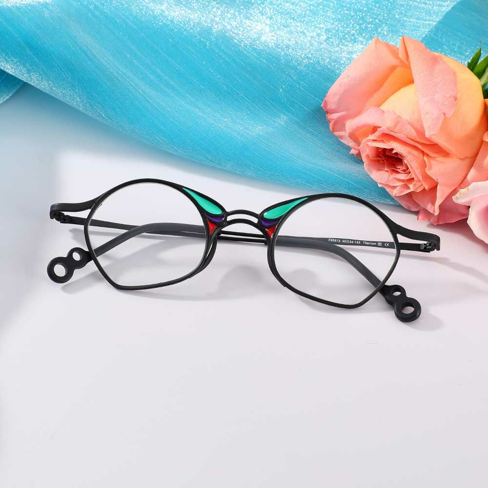 Maria Geometric Black Glasses