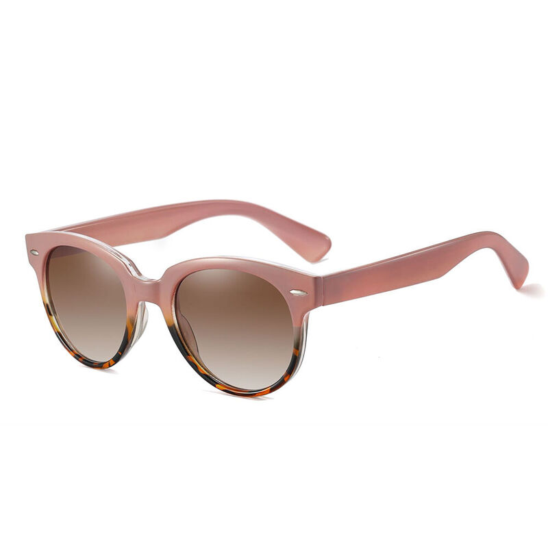 Holmes Round Pink Leopard Sunglasses