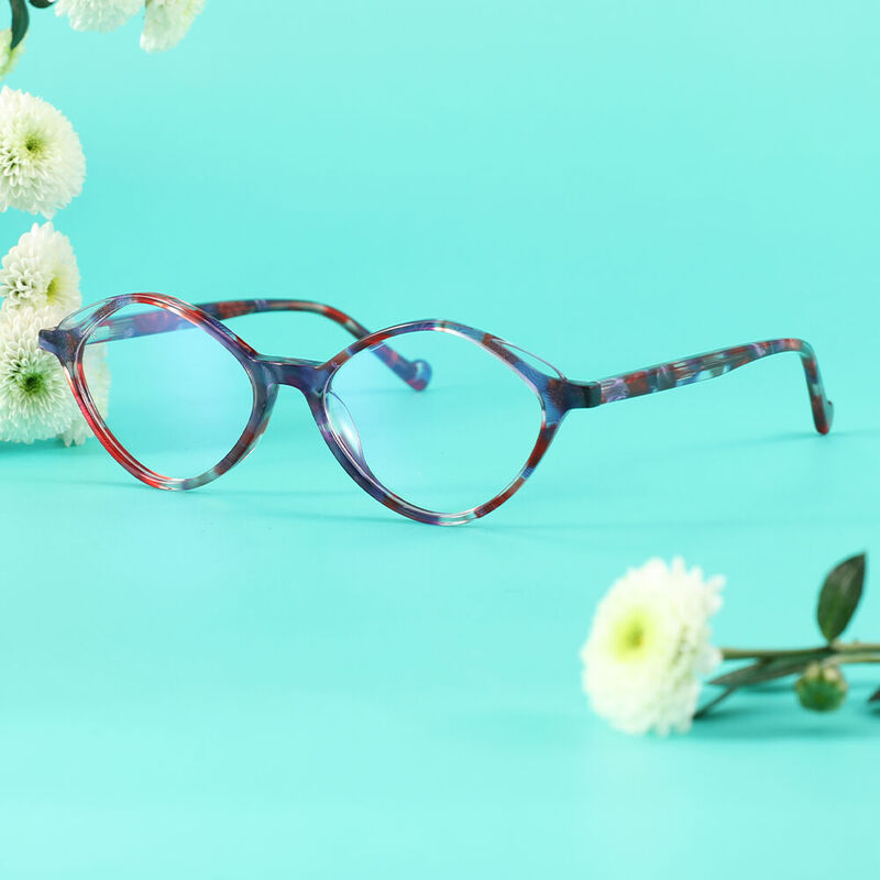 Sutherlin Oval Purple Glasses