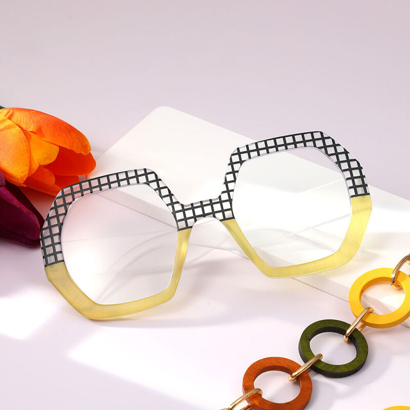 Dora Geometric Yellow Glasses