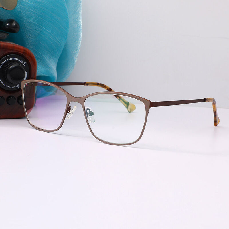 Hugee Square Brown Glasses