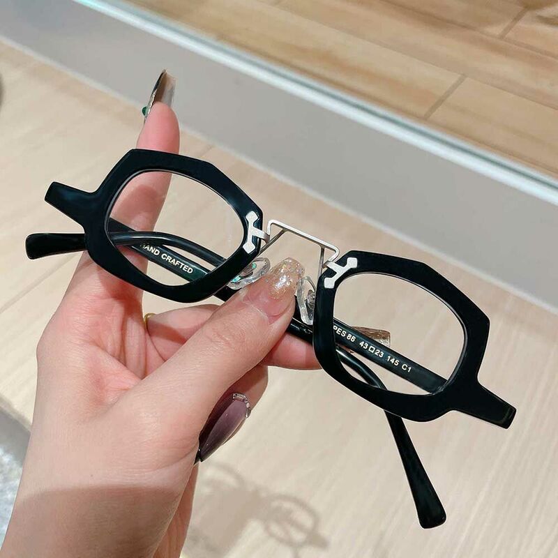 Troy Geometric Black Glasses
