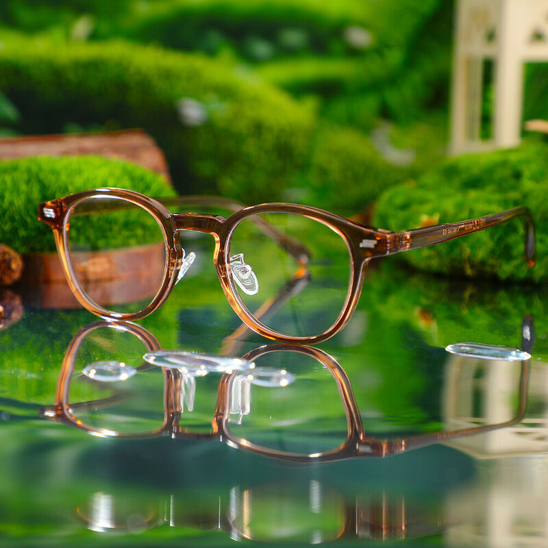 Maxine Round Brown Glasses