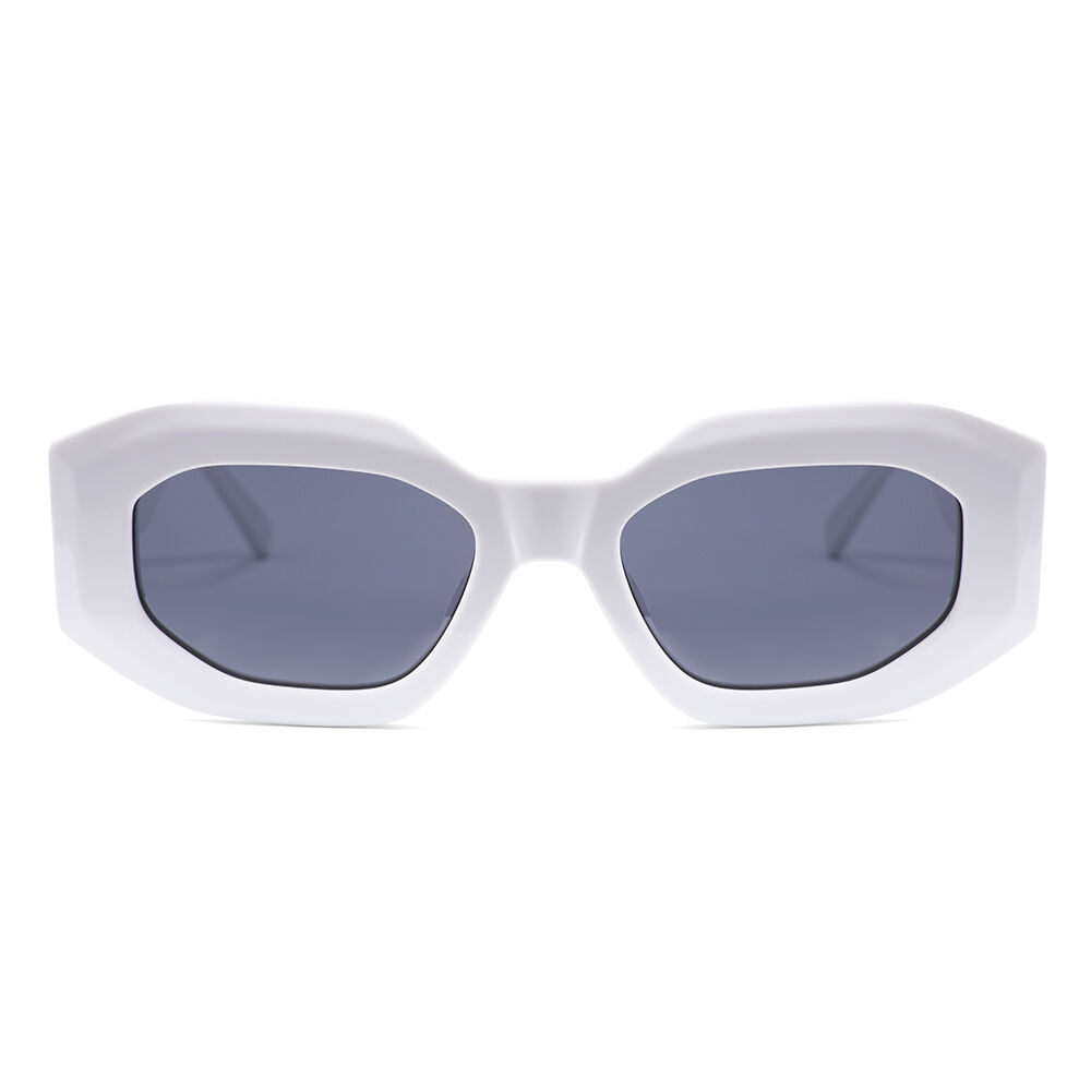 Giselle Geometric White Sunglasses