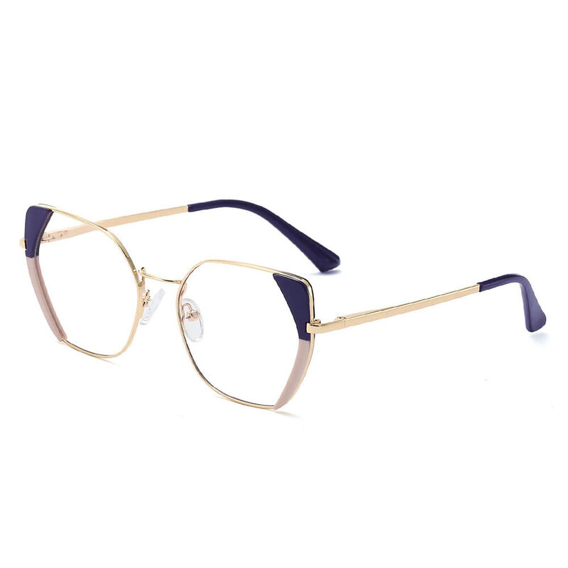 Antoinette Geometric Blue Gray Glasses