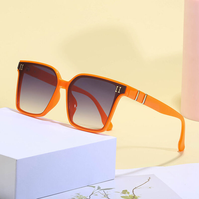 Trudie Square Orange Sunglasses