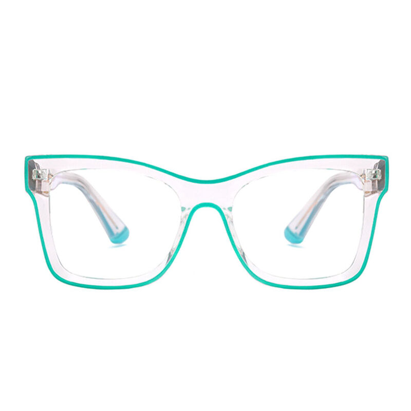 Kathleen Square Green Glasses