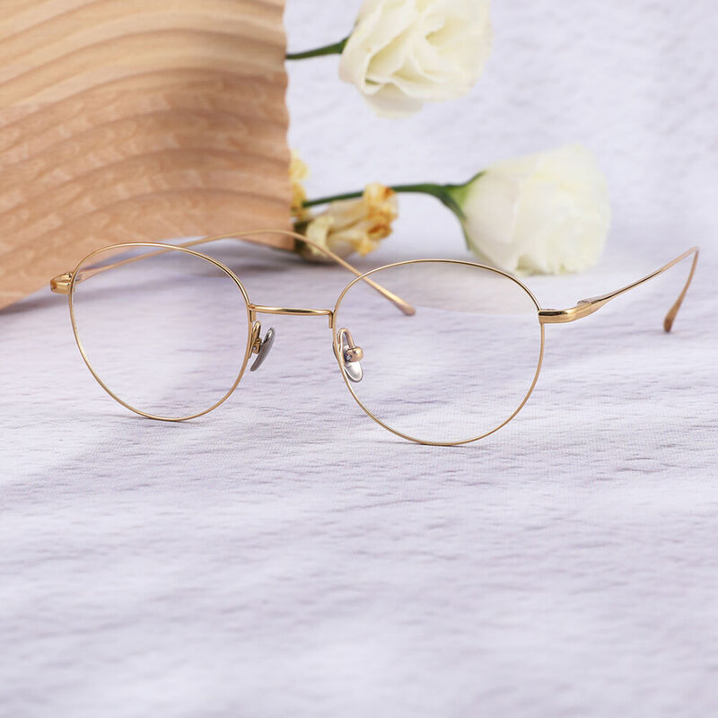 Melville Round Gold Glasses