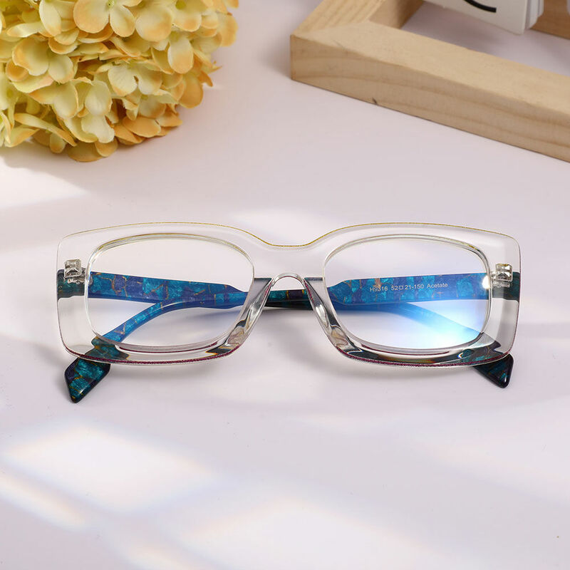 Daniela Quadratische Blaue Brille