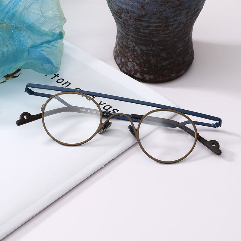 Moorai Aviator Round Brown Glasses