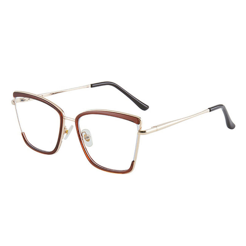 Ellen Cat Eye Brown Glasses