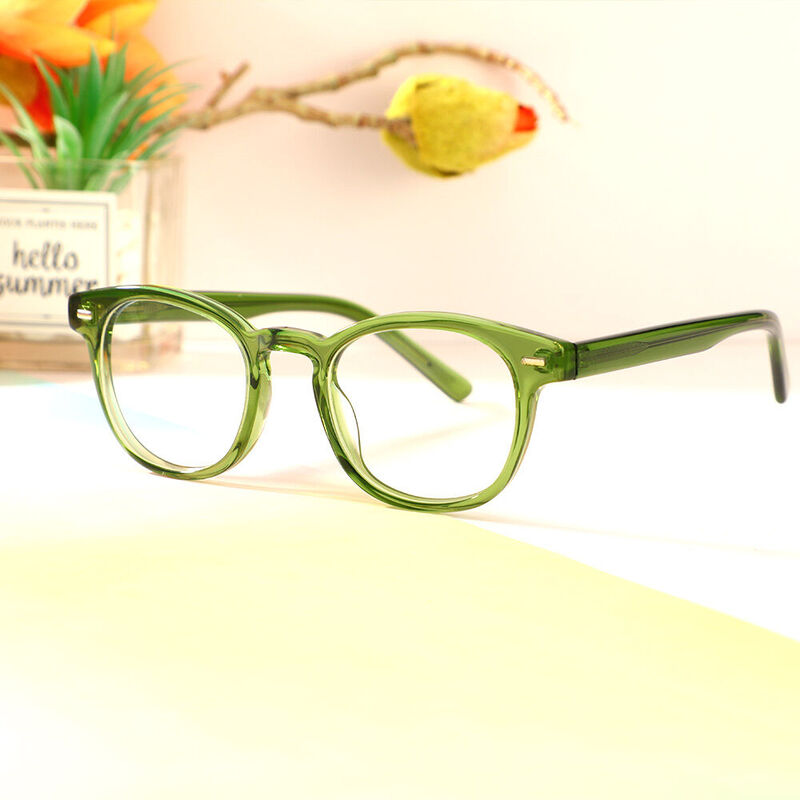 Lew Square Green Glasses