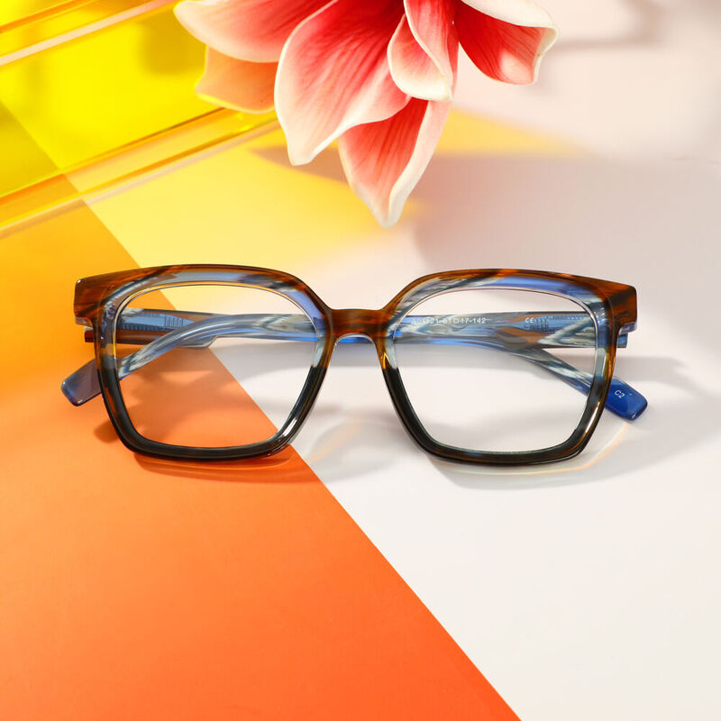 Tracy Quadratische Braune Brille