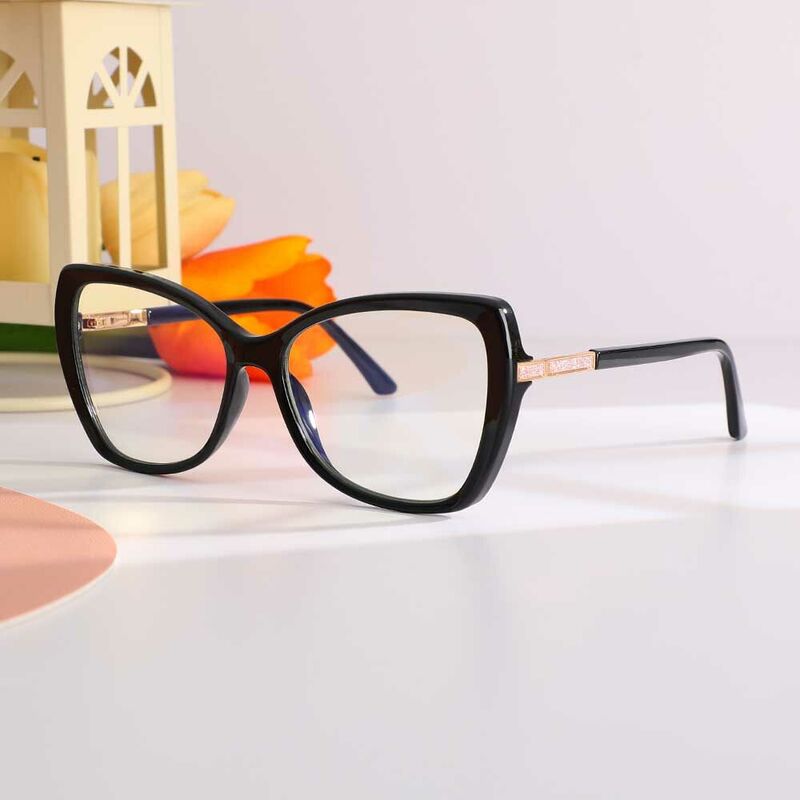 Dinah Cat Eye Black Glasses