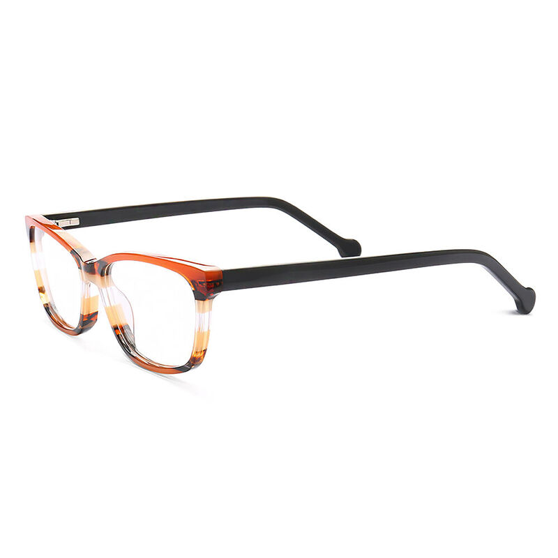 Hermosa Rectangle Orange Multicolored Glasses