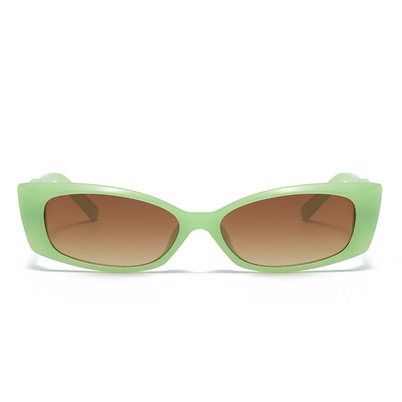 Melva Rectangle Green Sunglasses