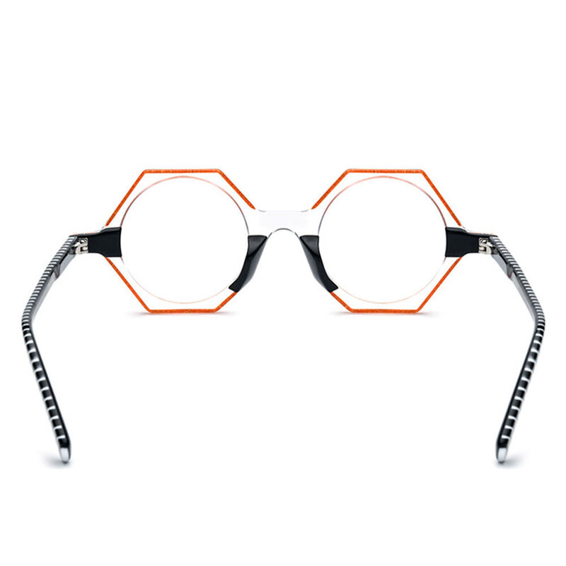 Heather Geometric Orange Glasses