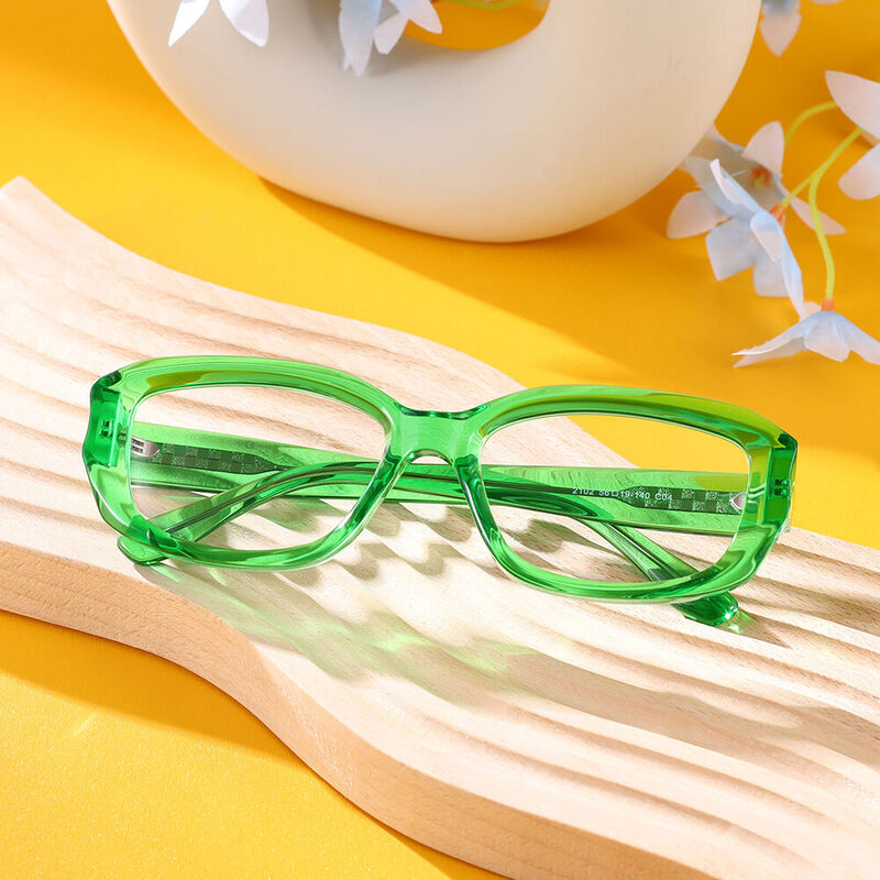 Hobson Oval Green Glasses