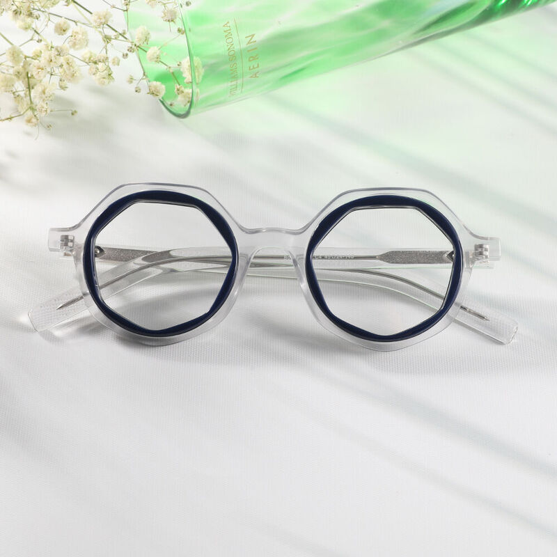James Geometric Clear Glasses