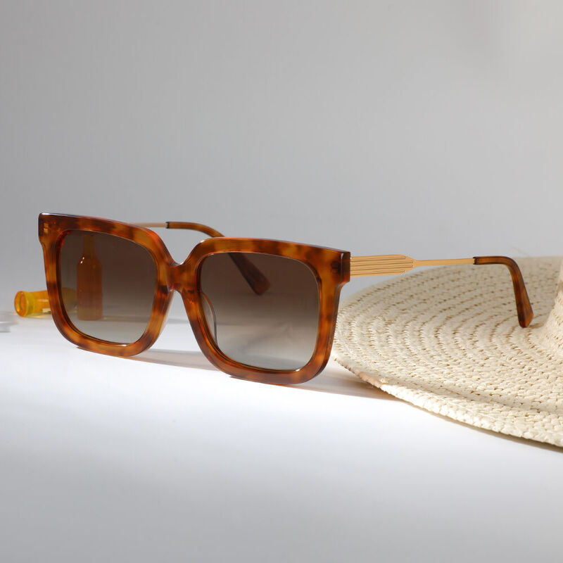 Vinyl Square Orange Sunglasses