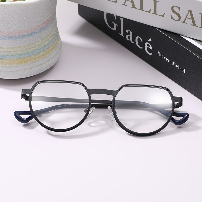 Albec Oval Black Glasses