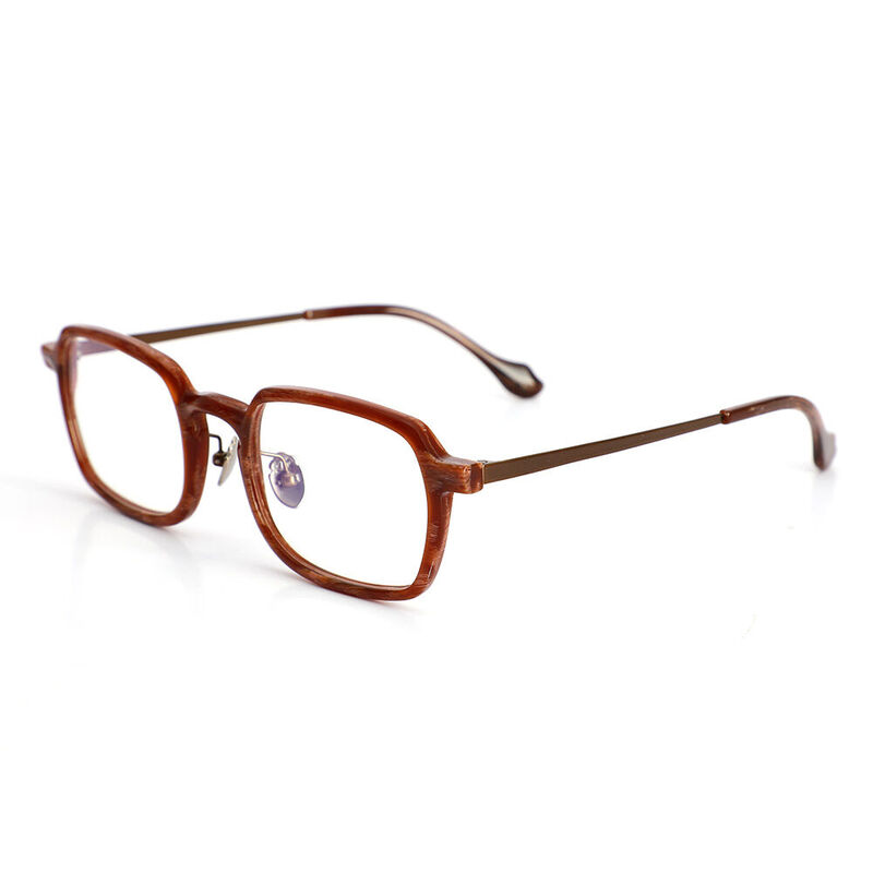 Afra Rechteckige Braune Brille