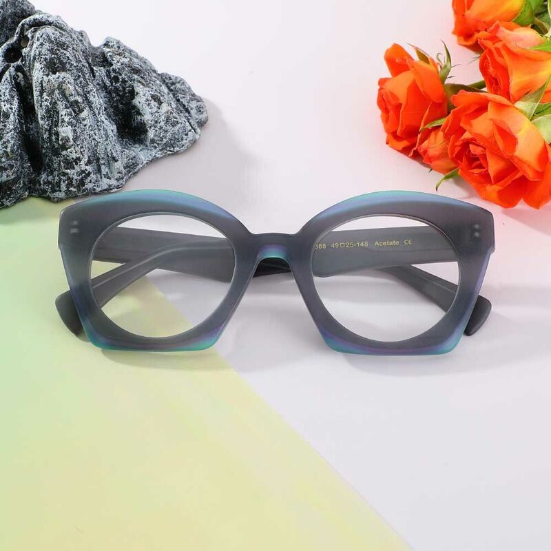 Faithe Cat Eye Grey Glasses