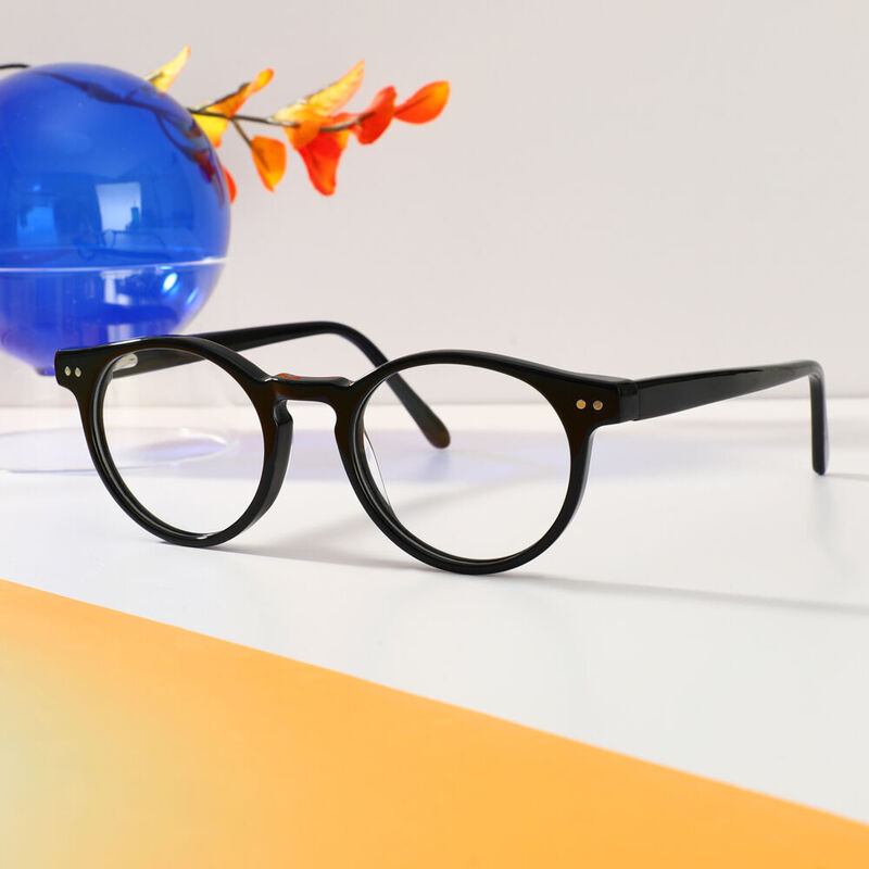Lucia Runde Schwarze Brille