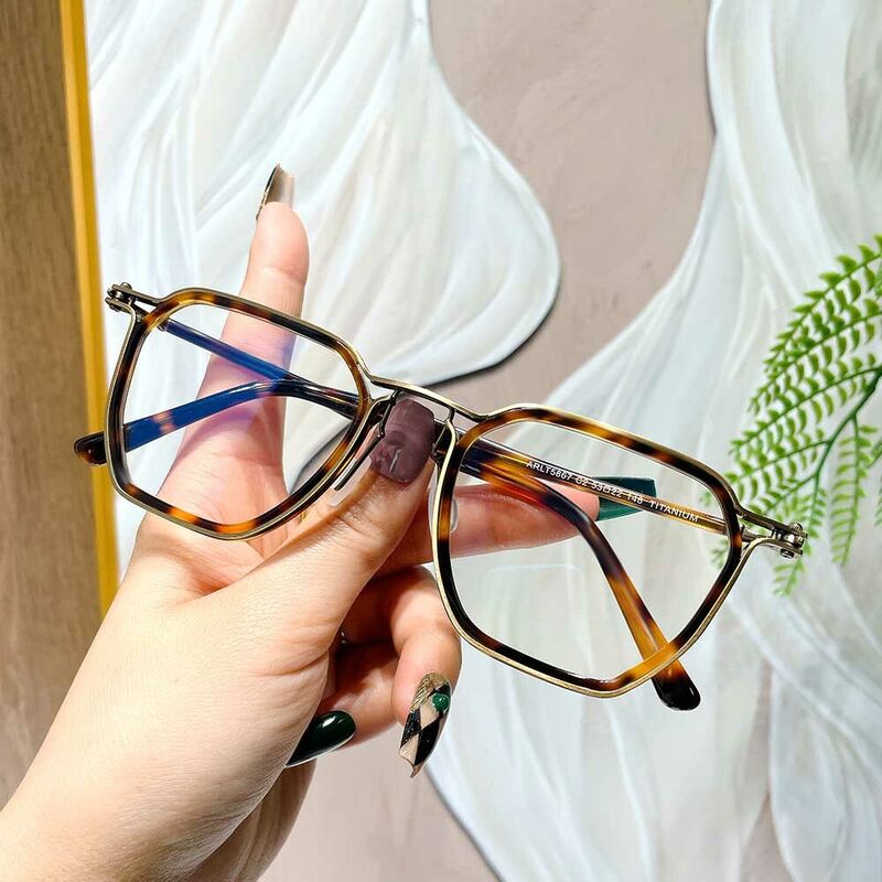 Elizabet Geometric Tortoise Glasses