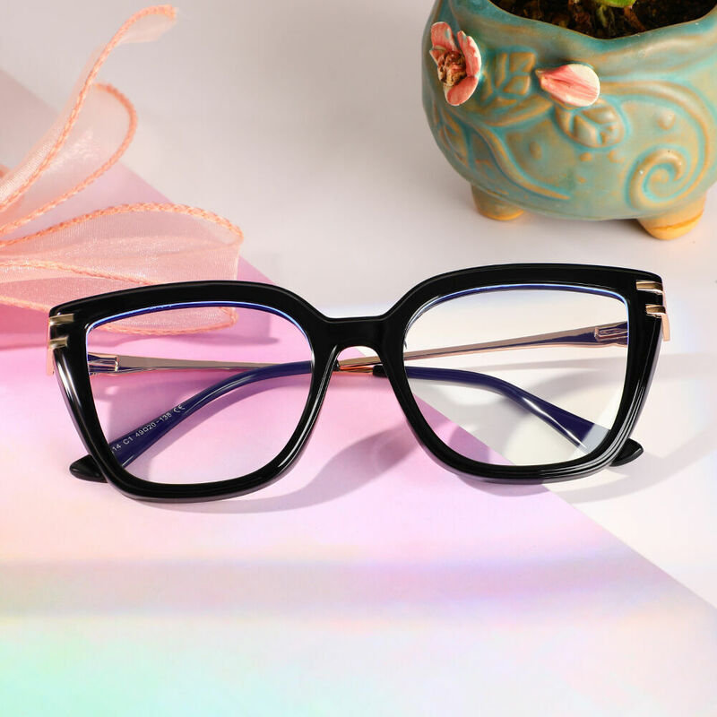 Henriets Cat Eye Black Glasses