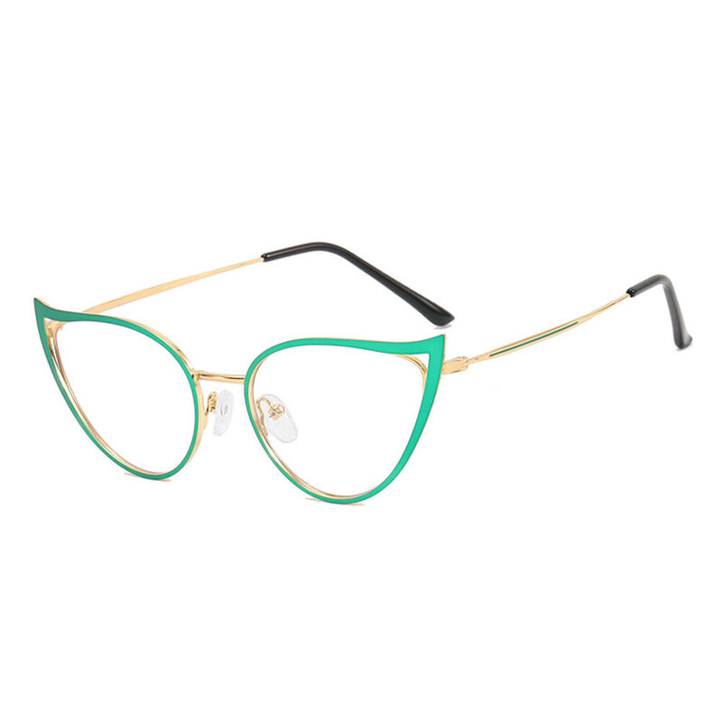 Bess Cat Eye Green Glasses