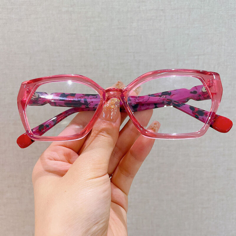 Tabit Cat Eye Red Glasses