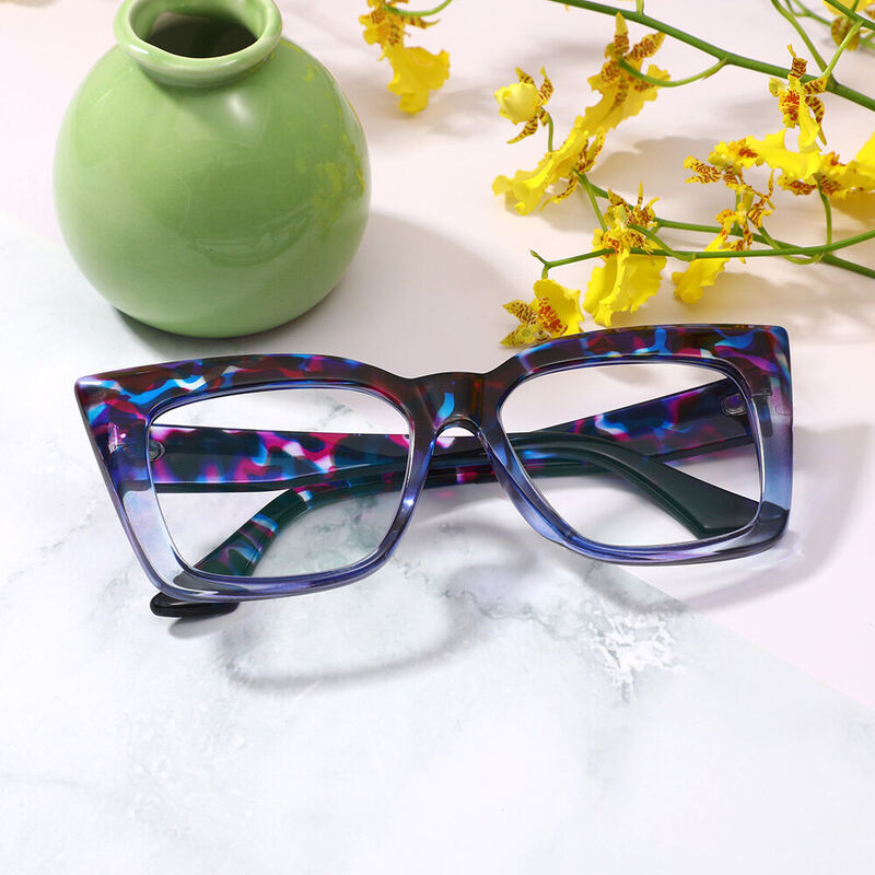 Weboi Cat Eye Purple Glasses