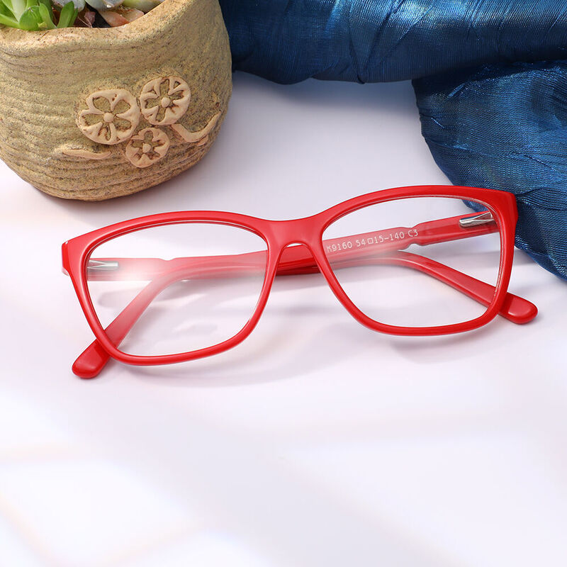 Clevel Square Red Glasses