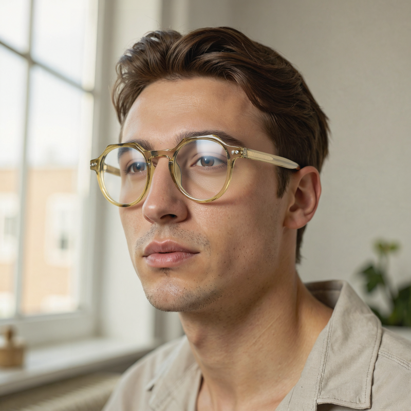 Madeline Round Green Glasses