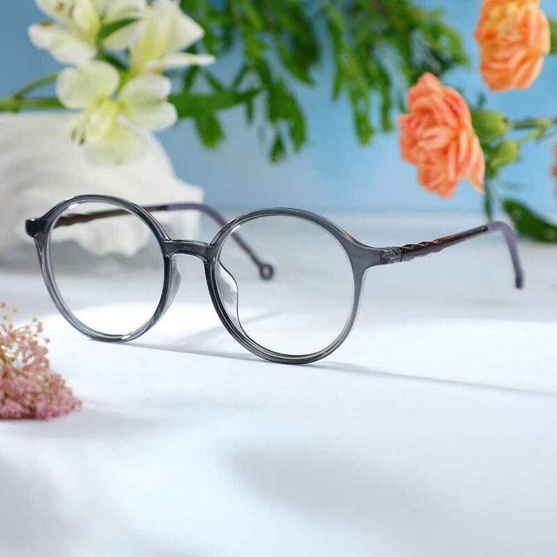 Abner Round Grey Glasses