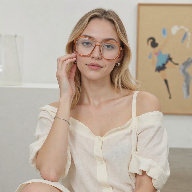 Carter Aviator Brown Glasses
