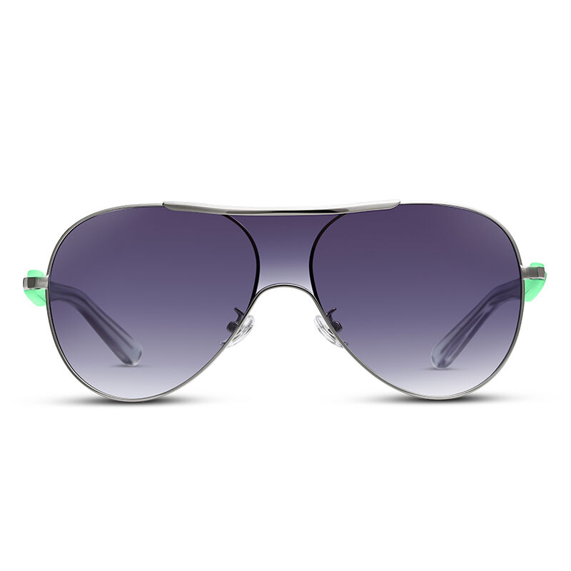 Chic Shield Aviator Grey Gradient Sunglasses