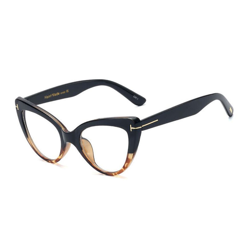 Astrid Cat-Eye Black Leopard Glasses