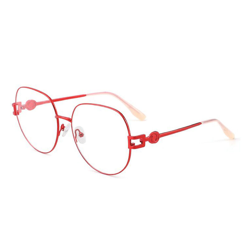 Denise Round Red Glasses