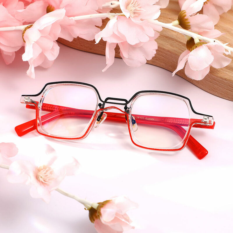 Heisler Square Red Glasses