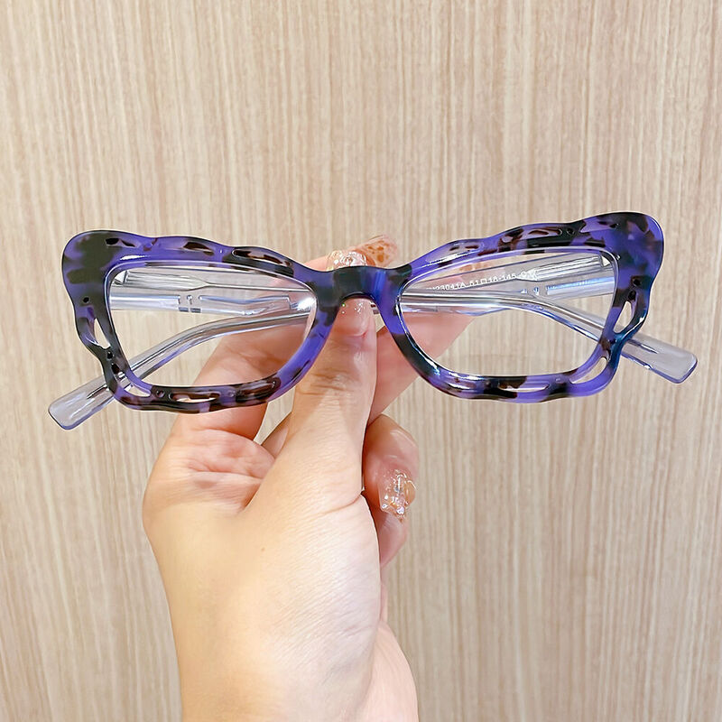 Patienca Cat Eye Blaue Brille