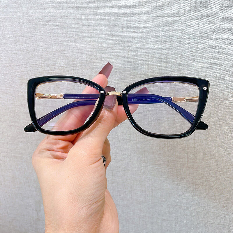 Francis Cat Eye Black Glasses