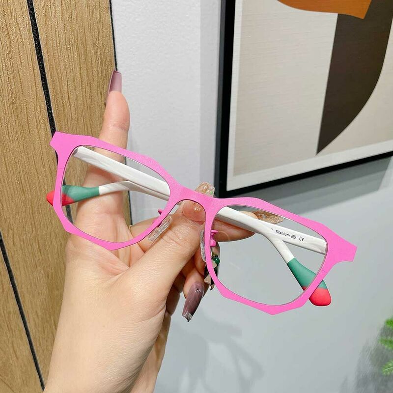 Snow Square Pink Glasses