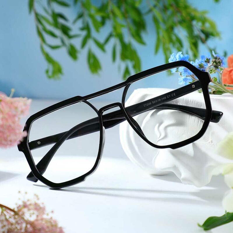 Carter Aviator Black Glasses